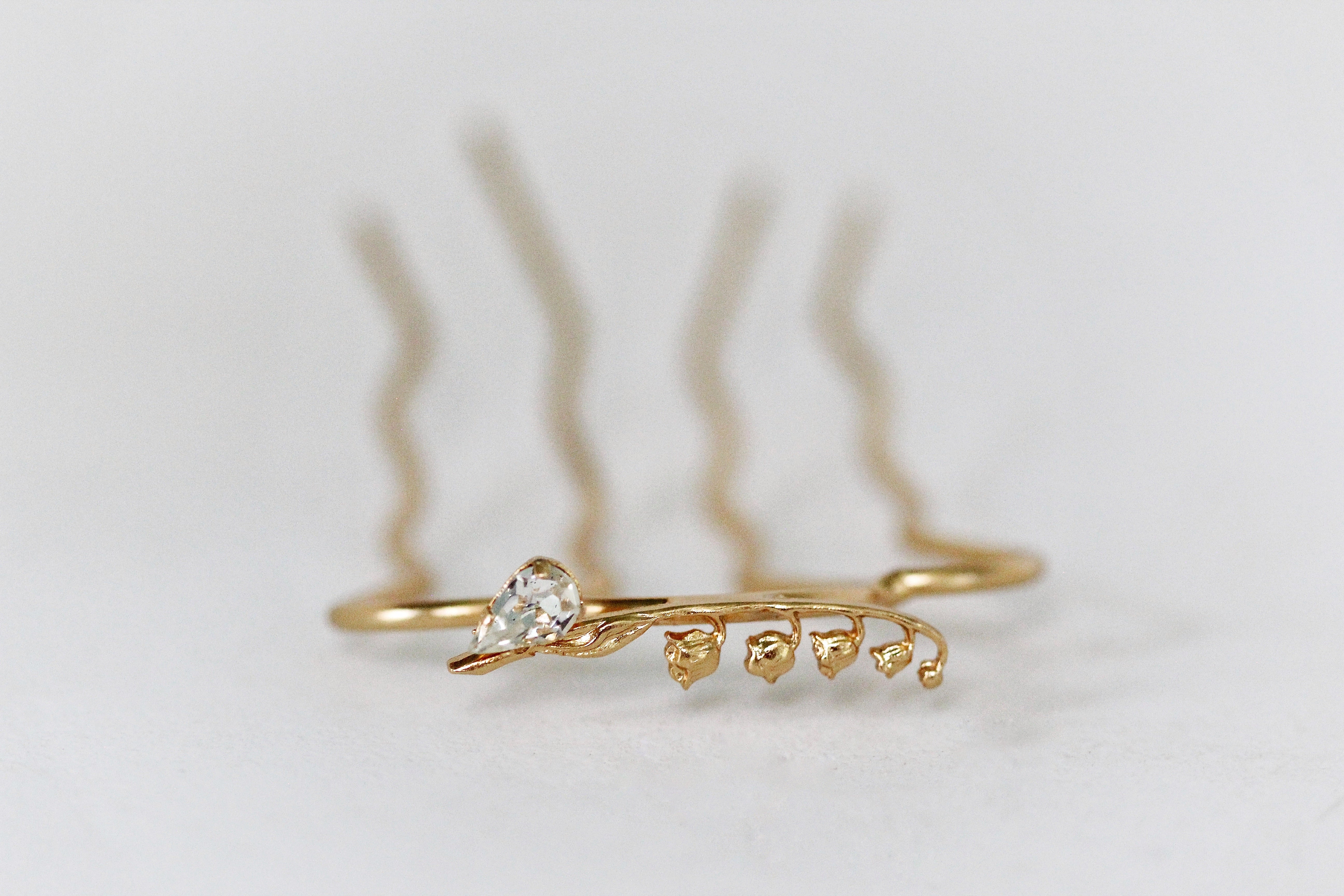 Preorder*** Dainty Crystal Lily of the Valley Floral Hair Prong