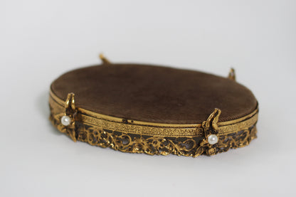 Antique Small Angels / Cherubs Vanity Mirror Tray