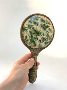 Petite Thistle Floral Hand Mirror