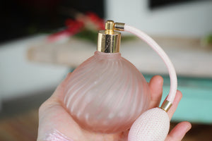 Antique Pink Long Bulb Automizer Perfume Bottle