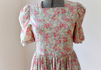 Vintage Floral Orange Laura Ashley Dress