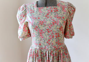 Vintage Floral Orange Laura Ashley Dress