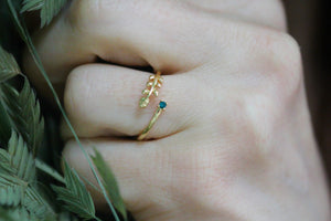 Fern & Jade Crystal Ring