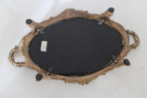 Antique Ornate Bronze Mirror Tray