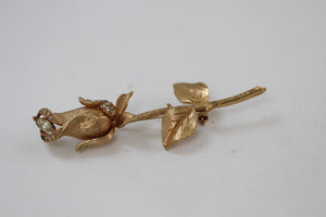Rose With Crystals Brooch