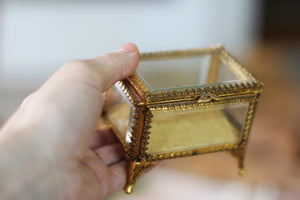 Antique Beveled Glass Ring Box