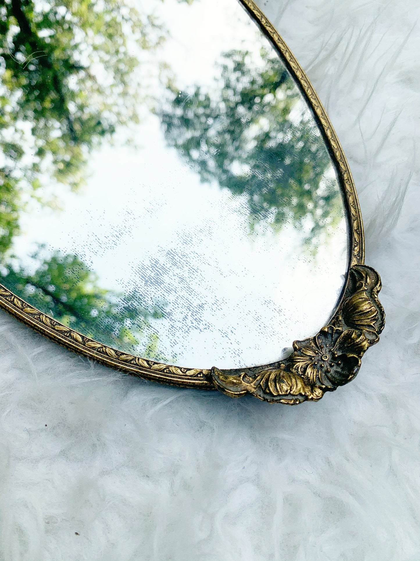 Vintage Dogwood Vanity Mirror