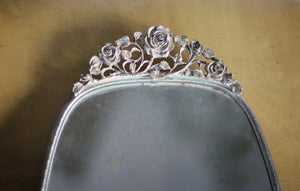 Antique Roses / Poppy Bronze Filigree Mirror Tray