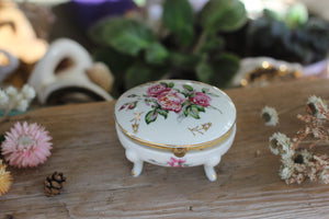 Antique Floral Porcelain Trinket