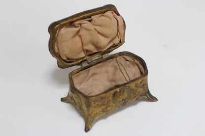Antique Bronze Roses Art Nouveau Jewelry Box