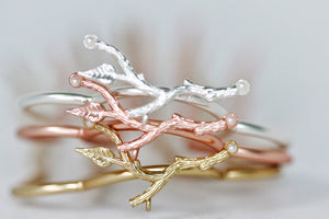 Tiny Branch & Seed Pearls Hair Prong