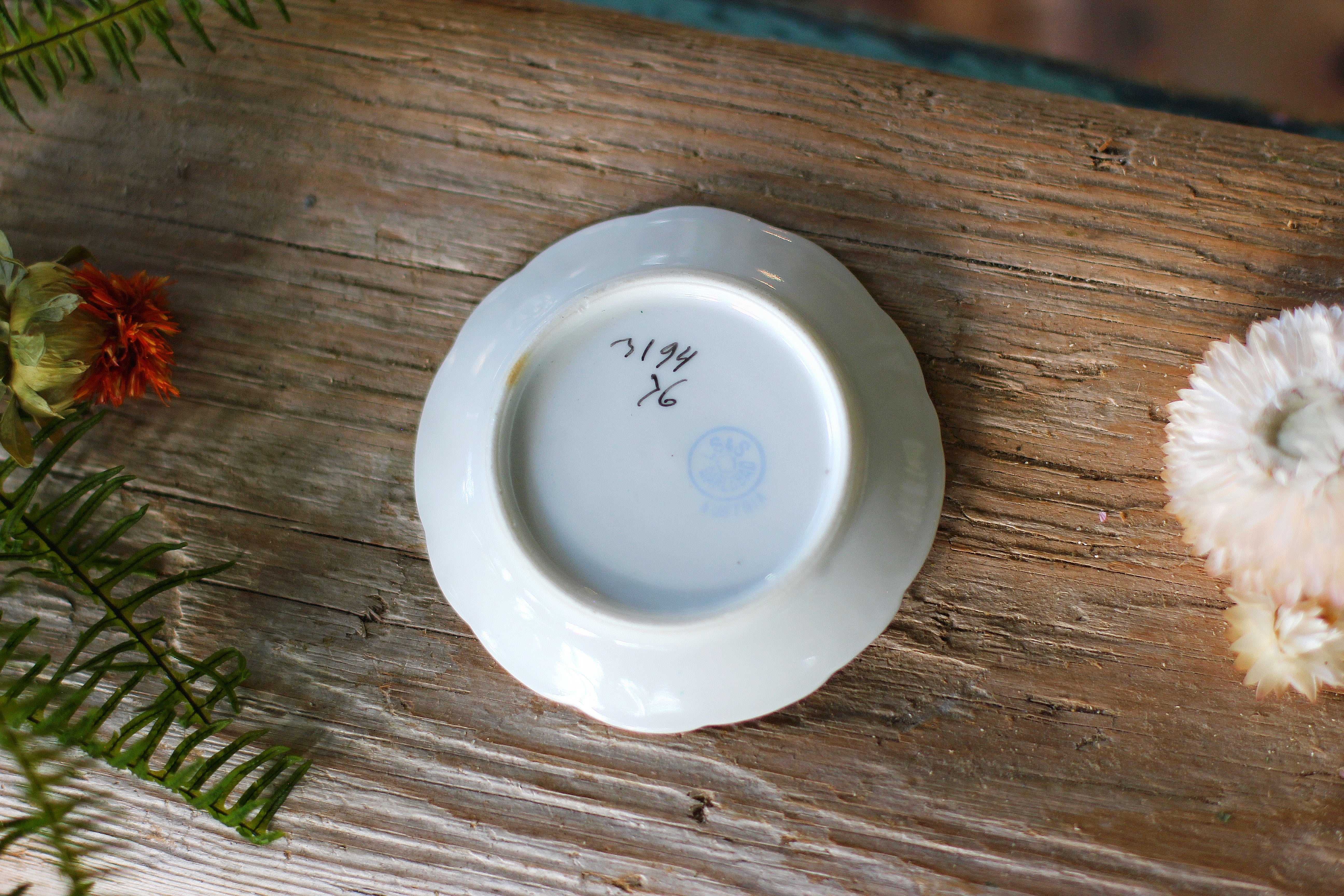 Antique Floral Porcelain Ring Dish