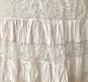 Vintage Light Pink Lace Tiered Skirt