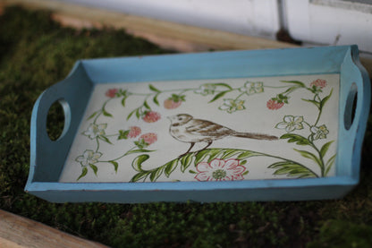 Antique Wood Bird Tray