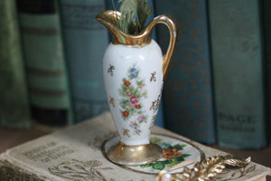 Antique Small Floral Porcelain Vase