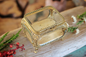 Antique Tufted Filigree Jewelry Box