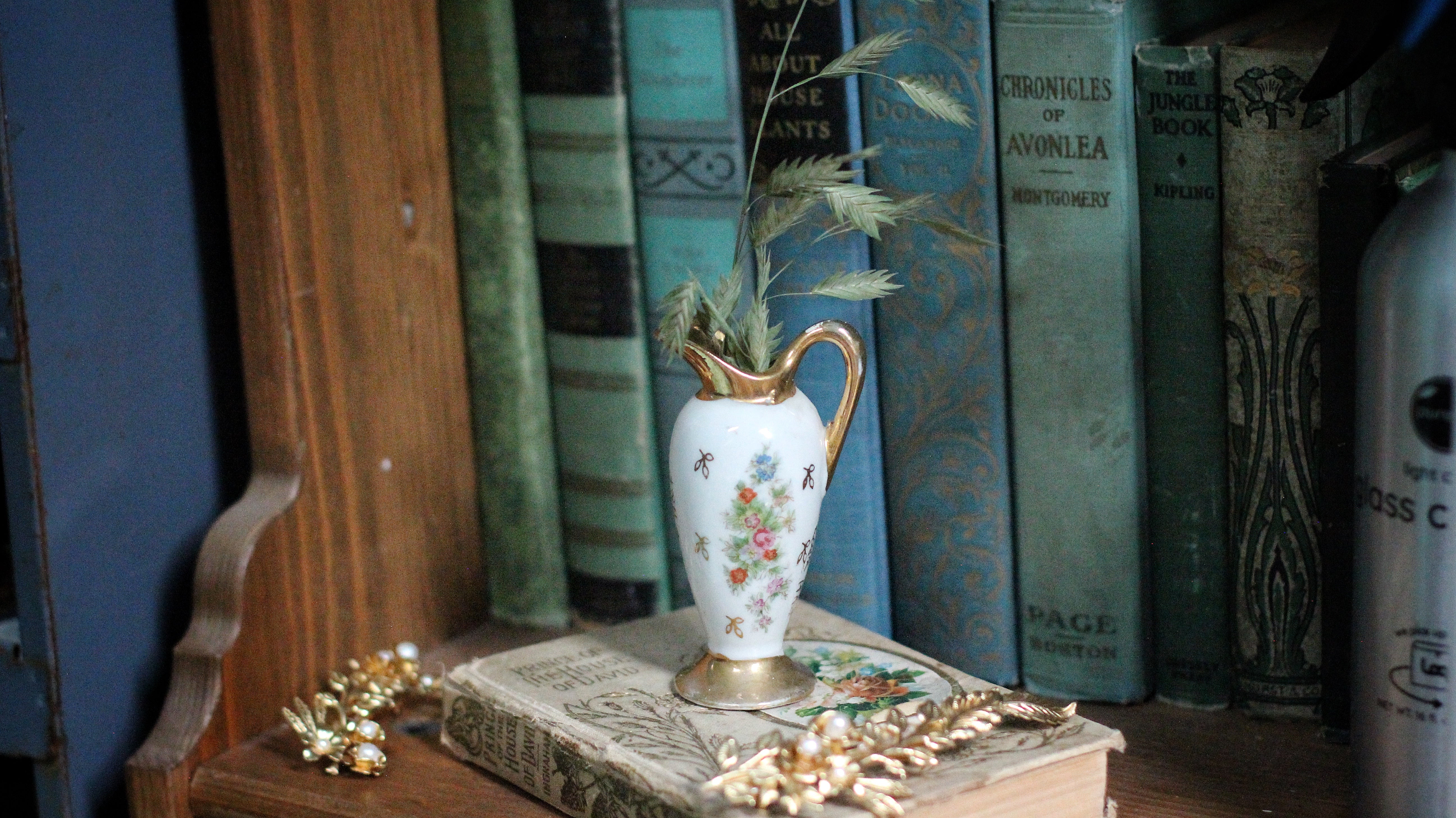 Antique Small Floral Porcelain Vase