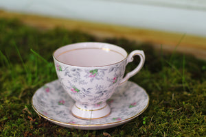 Vintage Pink Floral Tuscan Tea Cup Set