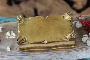 Vintage Florentine Hand Painted Floral Wood Jewelry Box