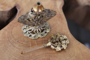 Antique Bronze Filigree Perfume Bottle