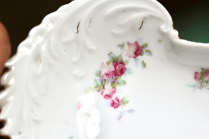 Bavarian Pink Roses Porcelain Ring Dish