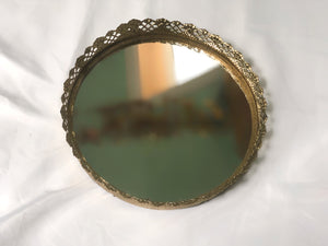 Vintage Circular Mirror Tray