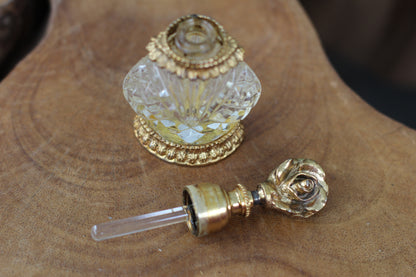 Antique Rare Stylebuilt Rose Glass Perfume Bottle
