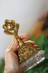Antique Gold Filigree Rose Perfume Bottle