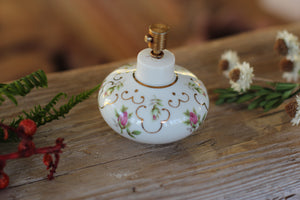 Antique Irice Floral Porcelain Perfume Bottle