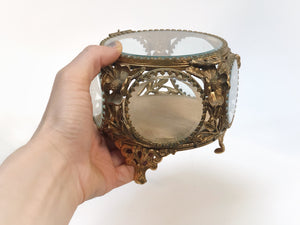 Antique Floral Dogwood Jewelry Box