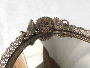 Antique Matson Sunflowers Mirror Tray