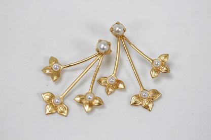 Lilies Stud & Jacket Earrings