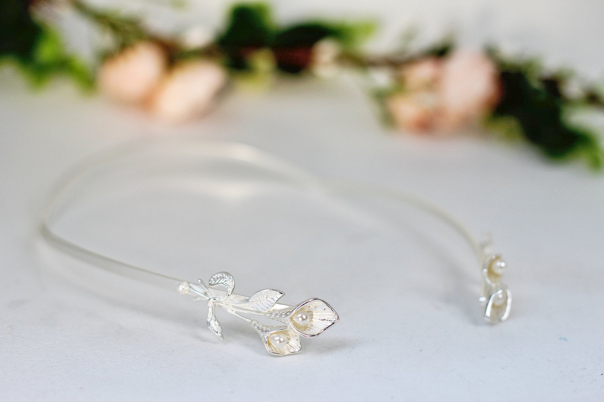 calla lily flower crown Calla Lilies Branch Goddess Crown Silver