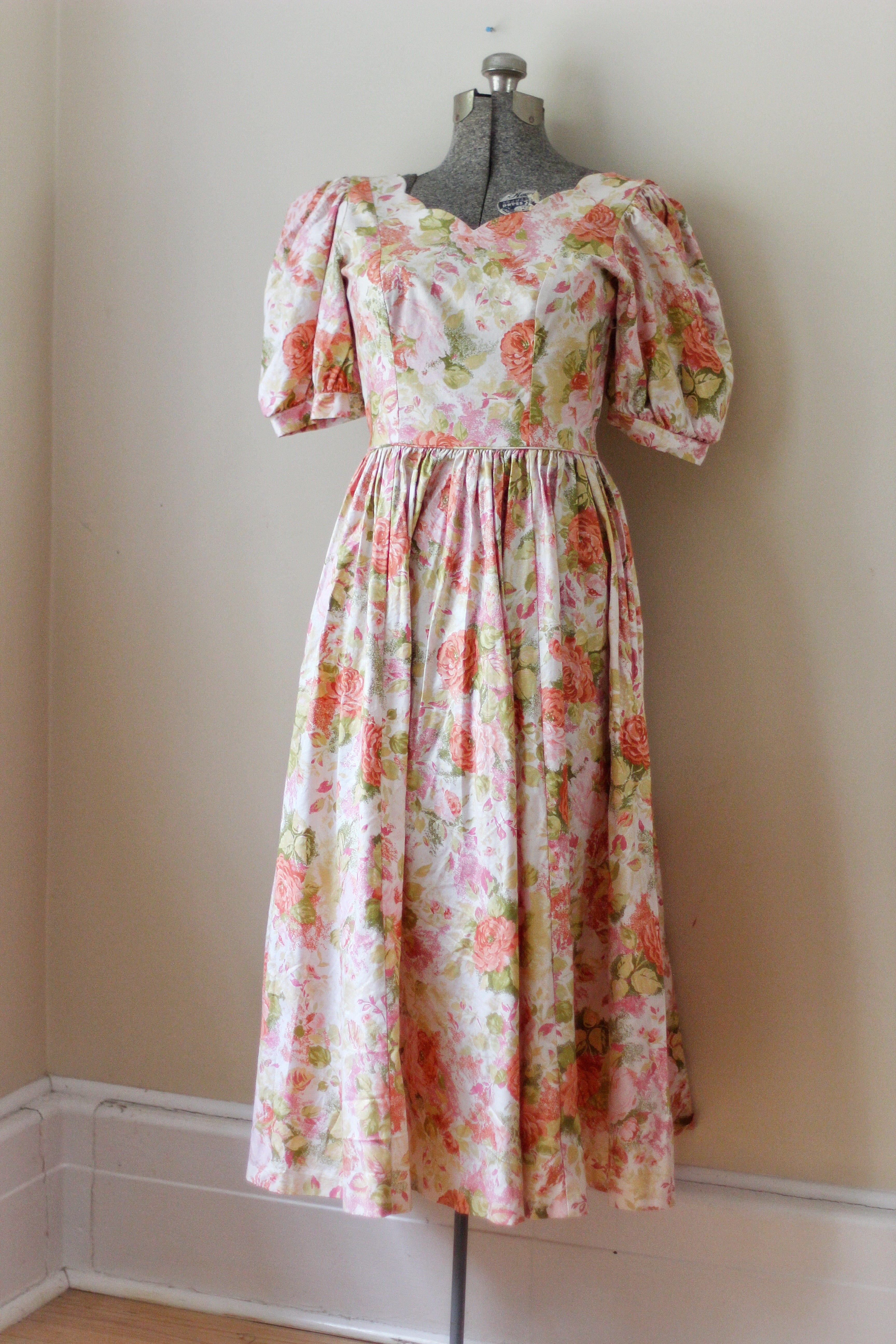 Vintage Floral Orange Laura Ashley Dress