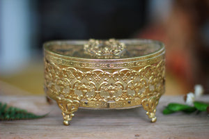 Antique Floral Jewelry Box