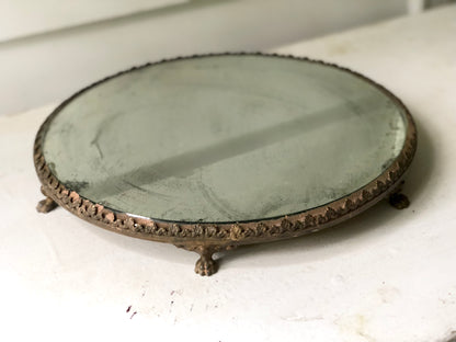 Antique Rounded Lion Feet Mirror Tray