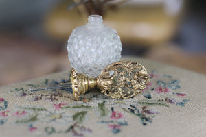 Antique Gold Dogwood Matson Perfume Bottle