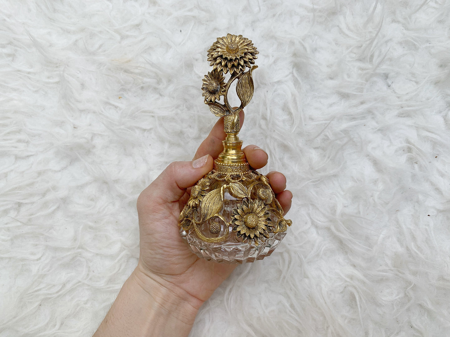Antique Filigree Sunflower Matson Perfume Bottle