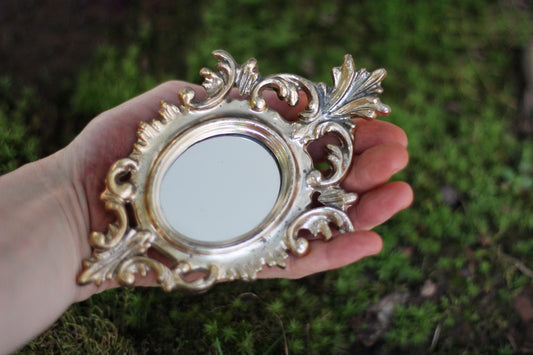 Antique Florentine Miniature Framed Mirror