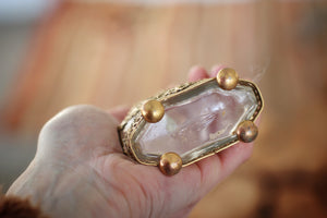 Antique Filigree Beveled Glass Perfume Bottle