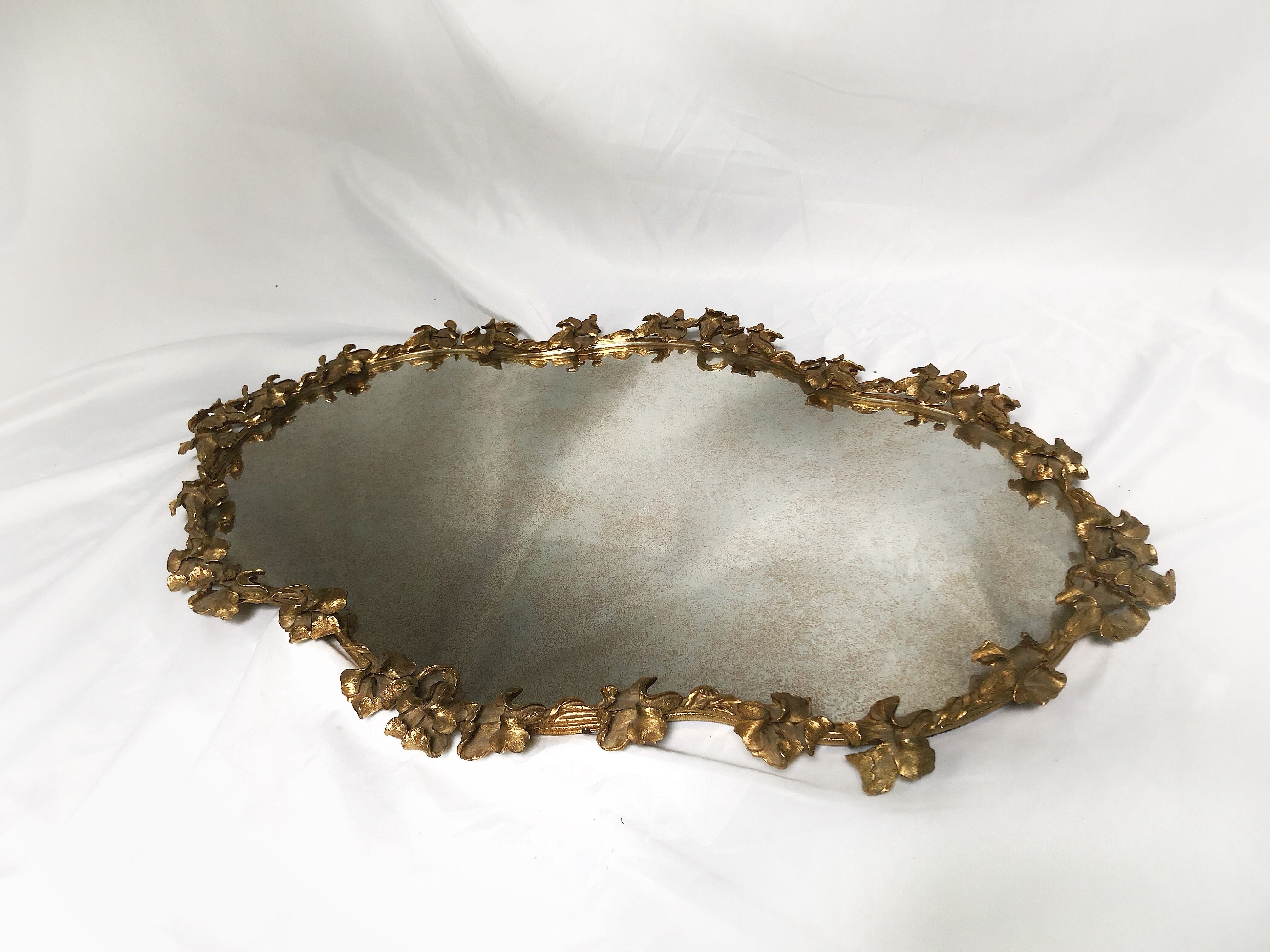 Antique Large Floral Victorian Mirror Tray – Avigail Adam