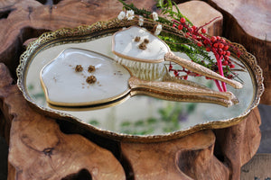 Antique Large Filigree Mirror Tray