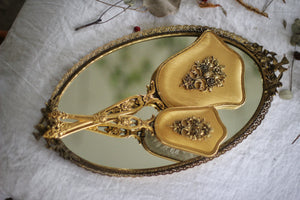 Antique Bronze Floral Vanity Set