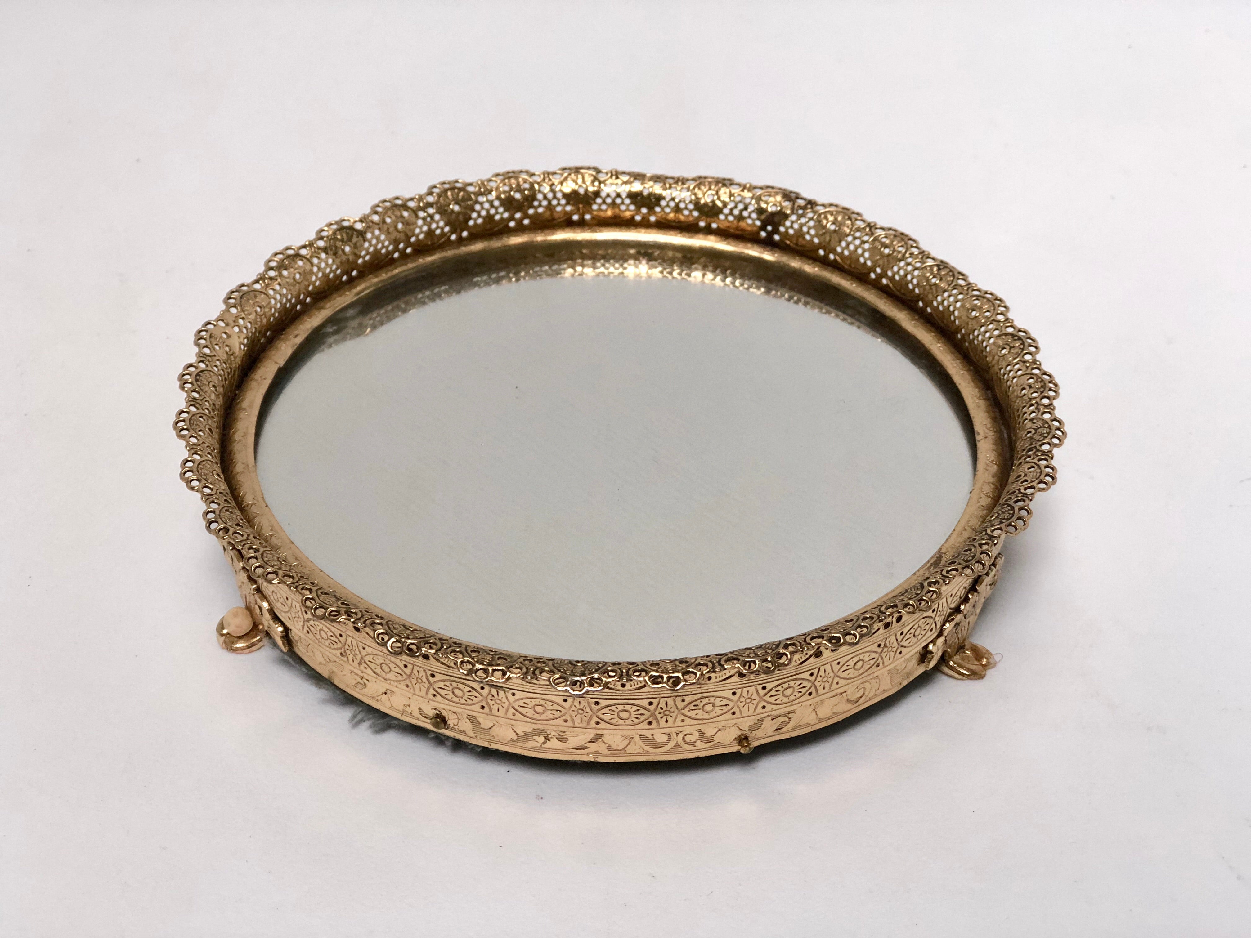 Antique Miniature Vanity Mirror Tray