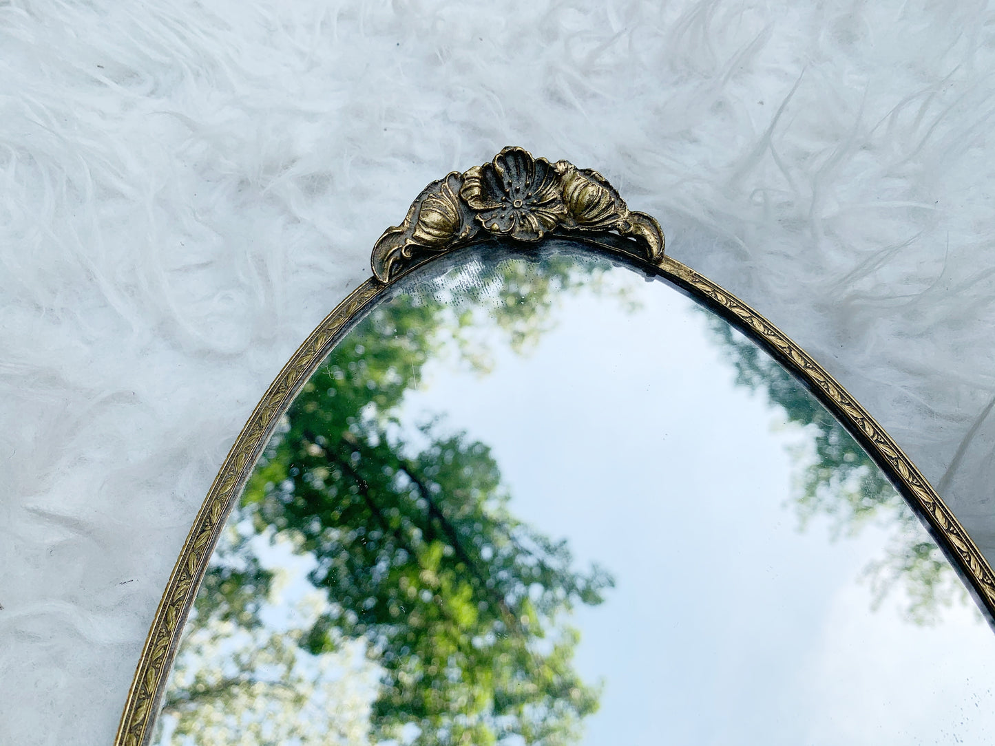 Vintage Dogwood Vanity Mirror