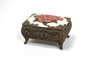 Antique Brass Pink Flower Box