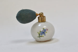 Antique Floral Porcelain Forget-me-not Perfume Bottle