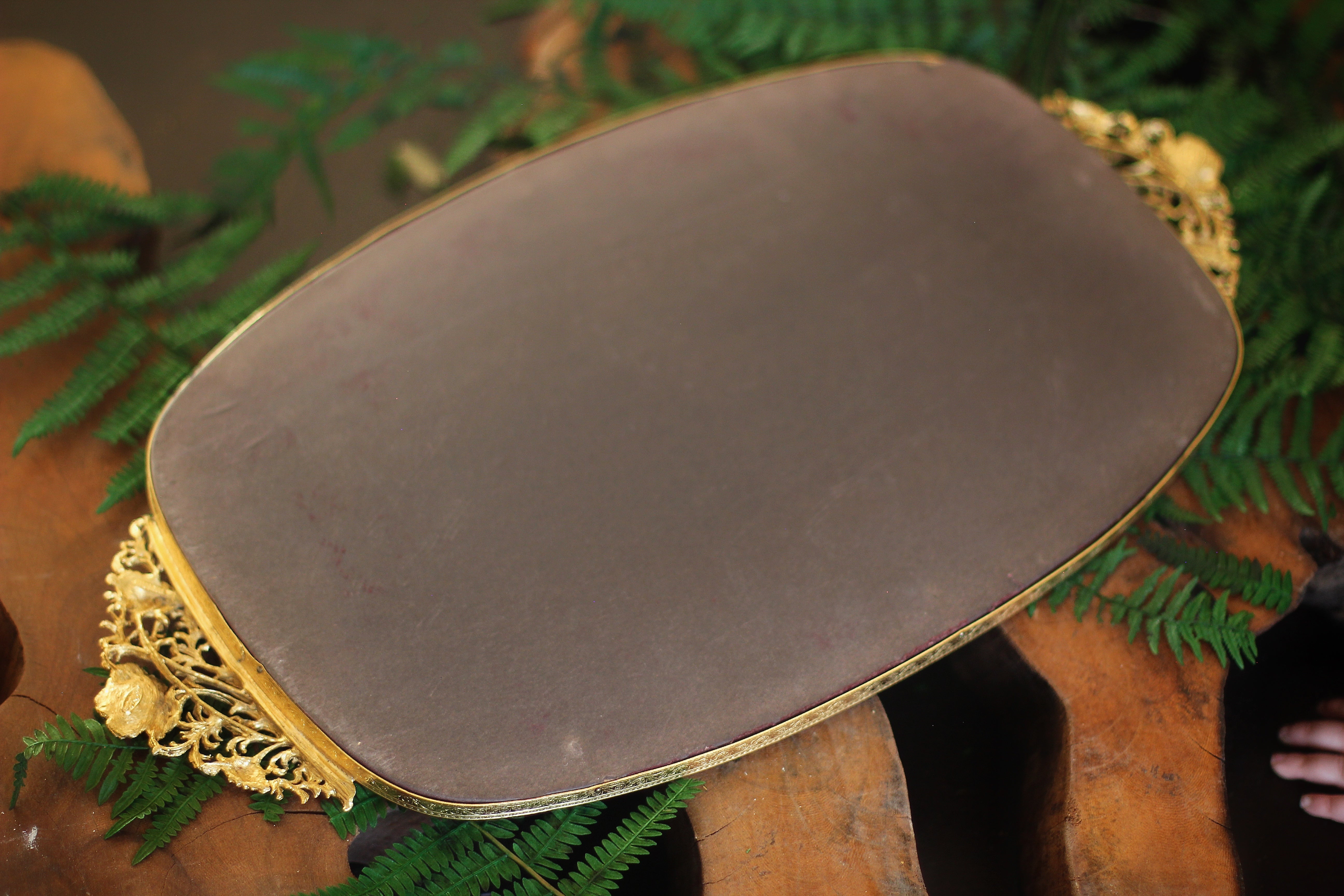 Antique Floral Dogwood Matson Mirror Tray