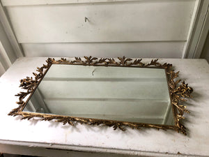 Antique Large Angels Vanity Mirror Tray