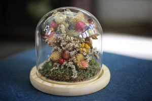 Medium Dried Flowers Glass Dome / Cloche